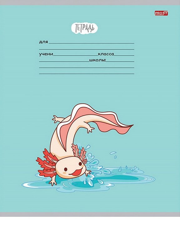 Тетрадь 24 лист кл. А5 "АКСОЛОТЛЬ" ассорти Profit