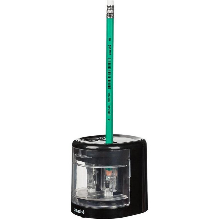 Точилка электрическая Attache "Leader" черная 2 отвер. на батарейках (в комплект не входят)