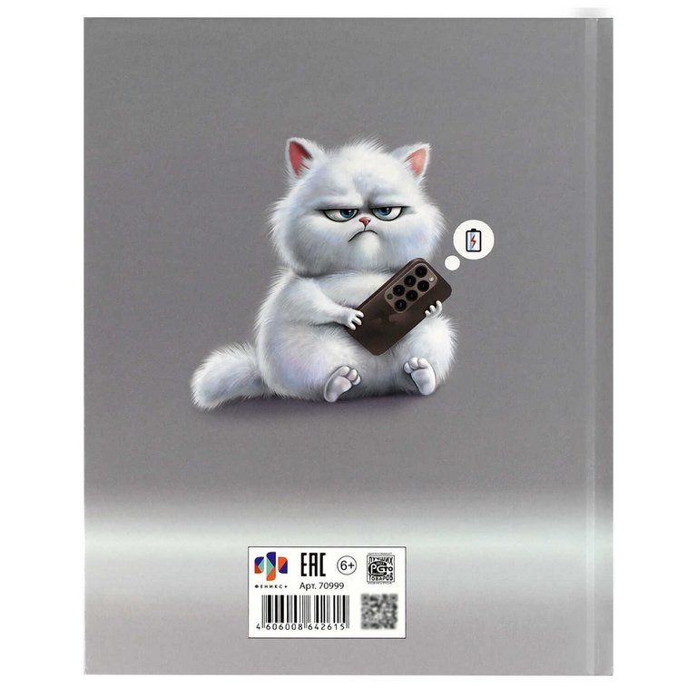 Дневник школьный твердая обложка, глянц ламин. Феникс+ "УЛЫБКА КОТА" 48л