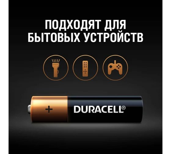 Батарейка щелочная LR-03 ААА Duracell Basic ОРИГИНАЛ 4шт/уп