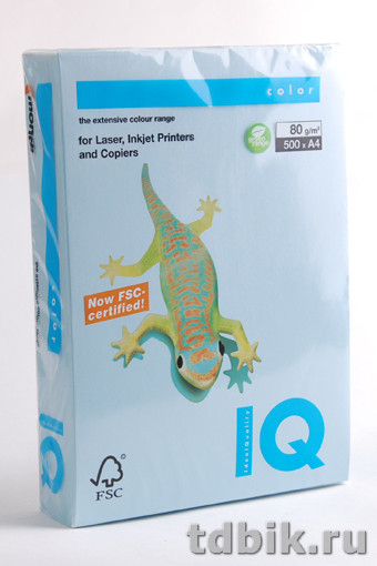 Бумага IQ pale 80 А3 70, 500 лист/уп, голубой лед