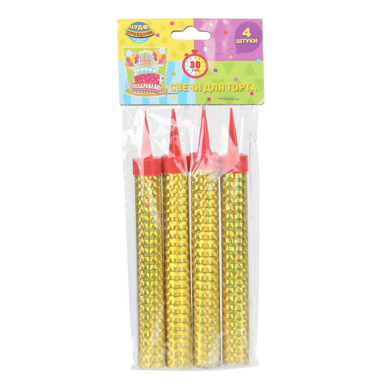 Фонтан настольный "С Днем Рождения!" (30 сек, 4 шт/уп) ЧУДО ПРАЗДНИК