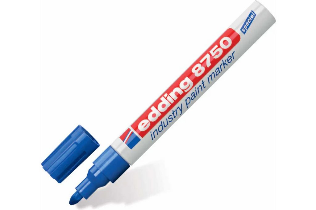 Маркер для промыш. графики 2-4мм Edding 8750 лаковый, метал. корпус, синий