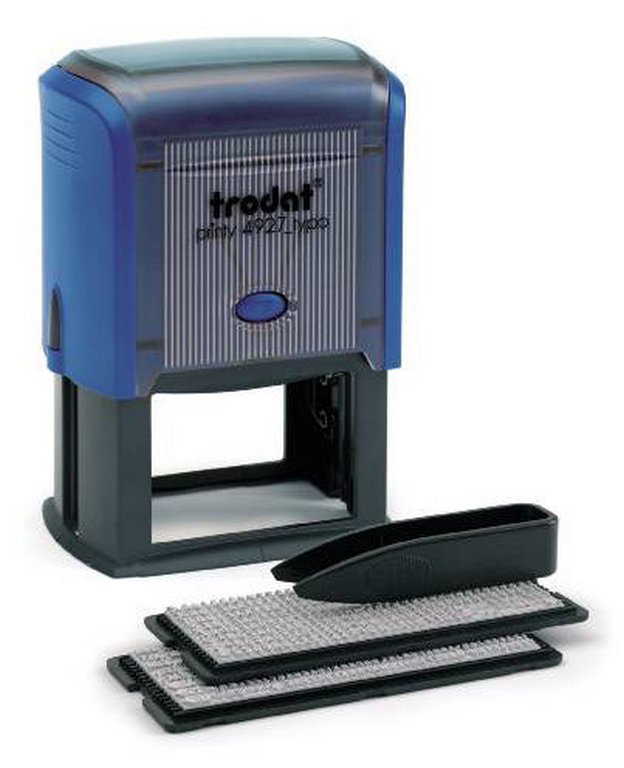 Штамп самонаборный  8 стр. 60х40 мм 2 кассы Trodat, корпус синий