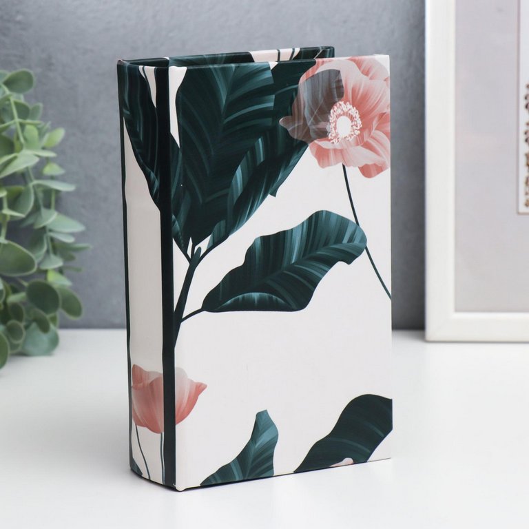 Сейф-книга "Полупрозрачный мак" дерево, кожзам 17х11х5 см