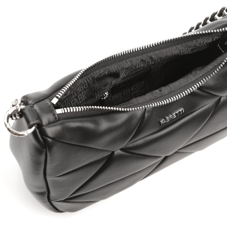 Сумка женская FABRETTI 27х18х10 см, нат. кожа, черный