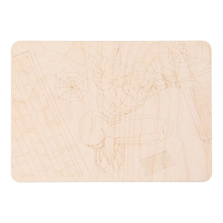 Выжигание "Спайдер" 20*22 см, МУЛЬТИ АРТ (панно с рисунком)