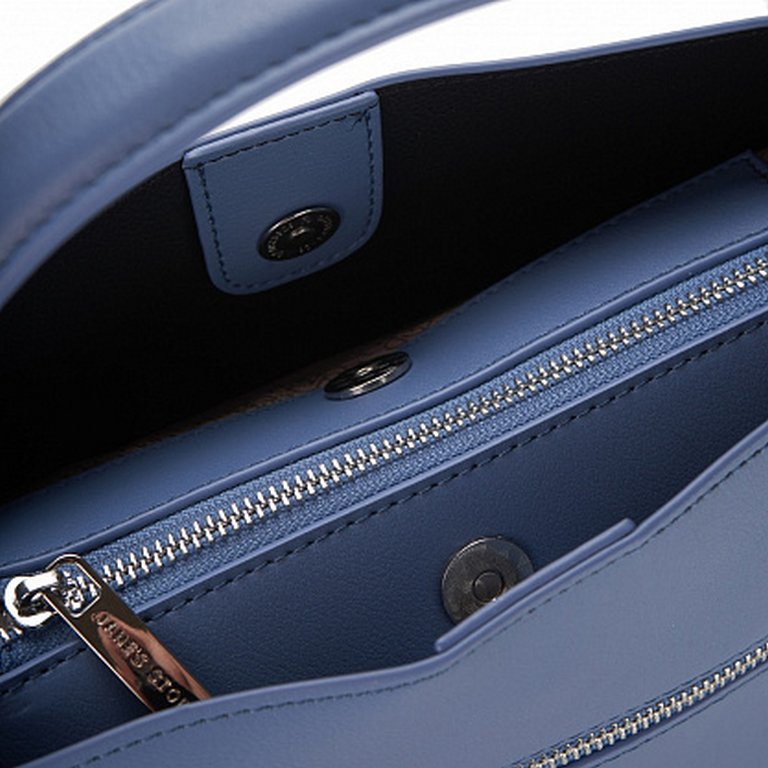 Сумка женская Jane's Story 25х22х12см, нат.кожа, голубая