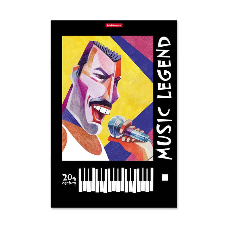 Тетрадь для нот 24 л., А4 на скрепке "Music Legend" вертикальная