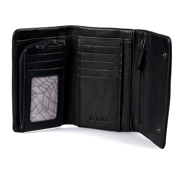 Портмоне Dr.Koffer 15*10,5 см нат. кожа, черный