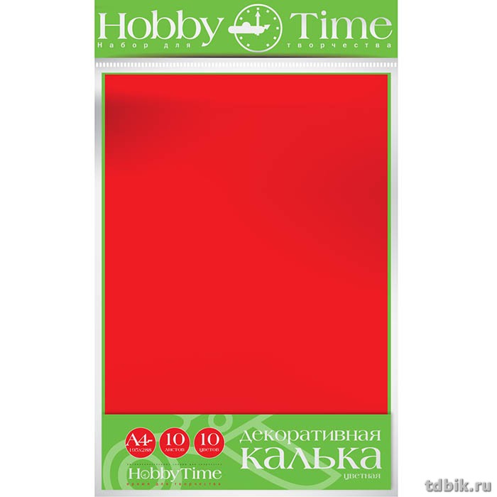 Калька декоративная "ЦВЕТНАЯ" 21*29,5см, 10шт/уп HobbyTime