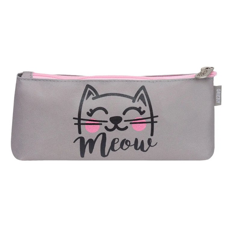 Пенал  для девочки Grizzly 22х9х6см, серый