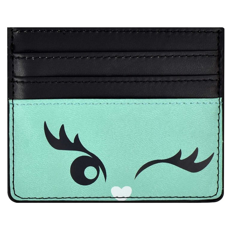 Карман для кредитных, дисконтных карт, пропусков, бирюзовый/чёрный 6 отделений кожзам