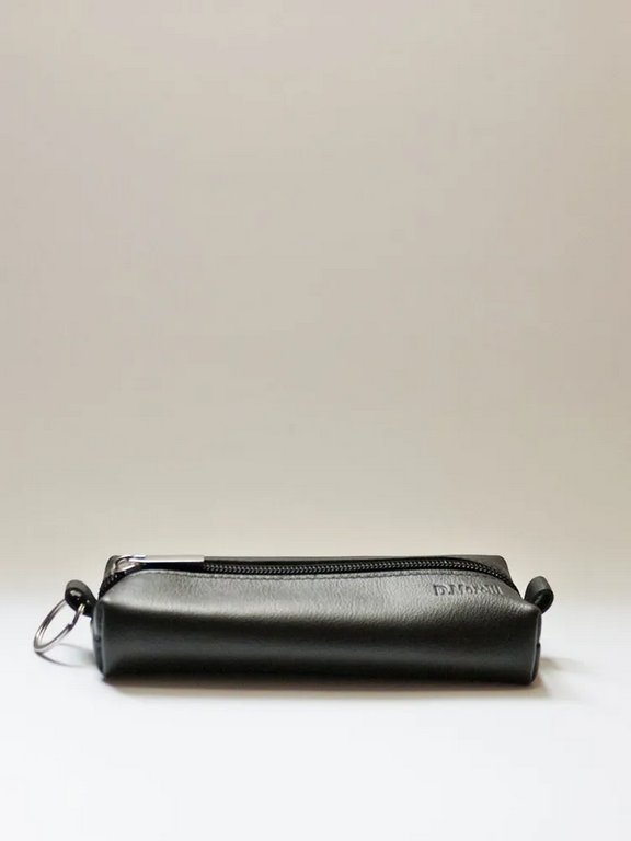 Футляр для ключей  D.Morelli "Black" из нат.кожи, на молнии