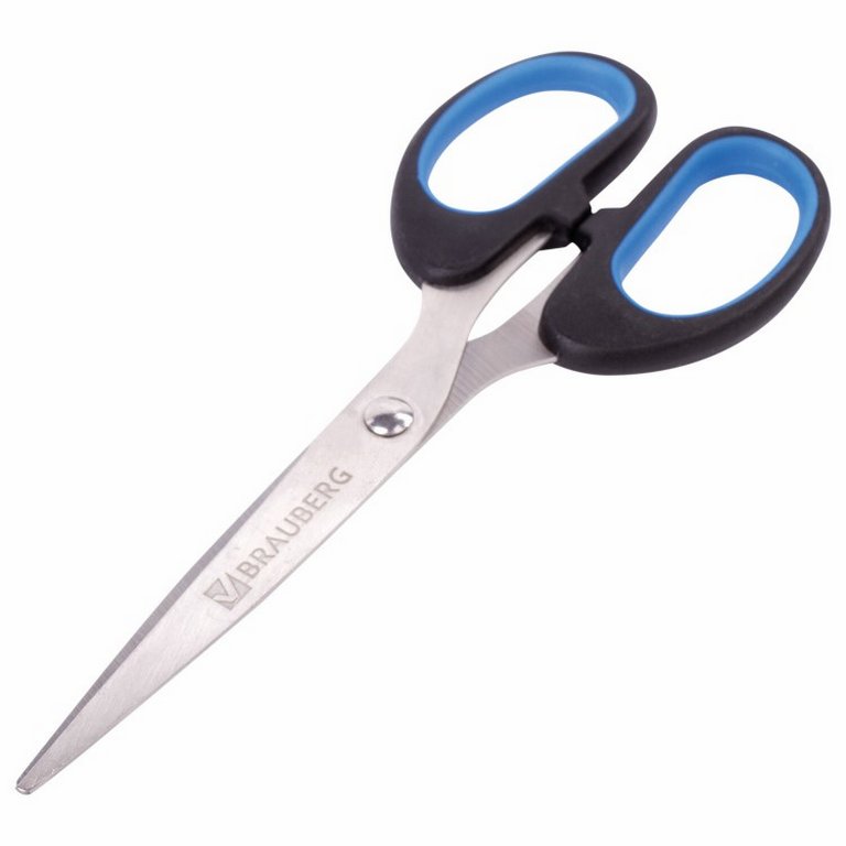 Ножницы 160 мм пластмас. рукоятка с резиновыми вставками Brauberg "Classic+"