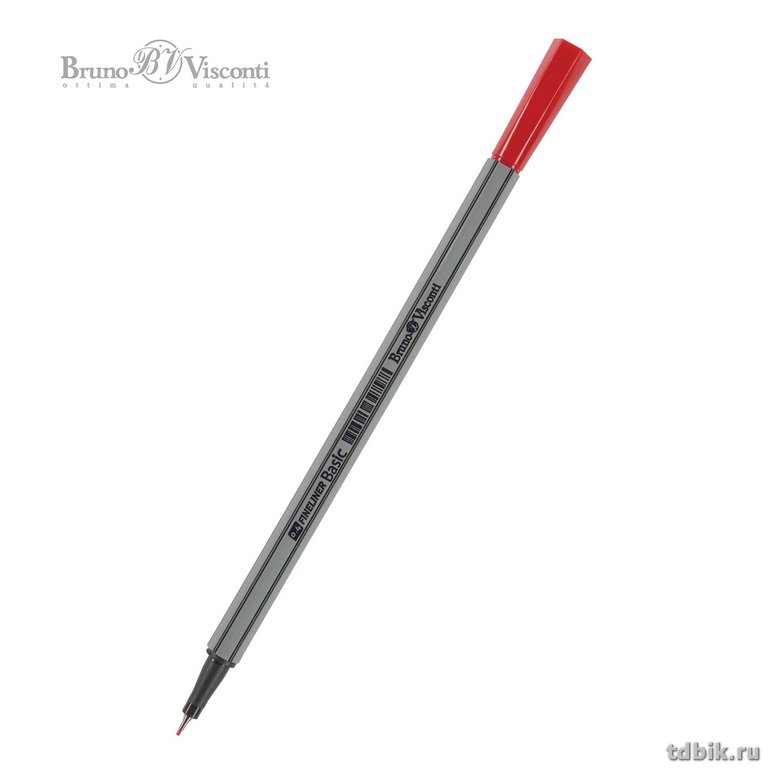 Ручка капиллярная Bruno Visconti "BASIC" красная 0,4мм