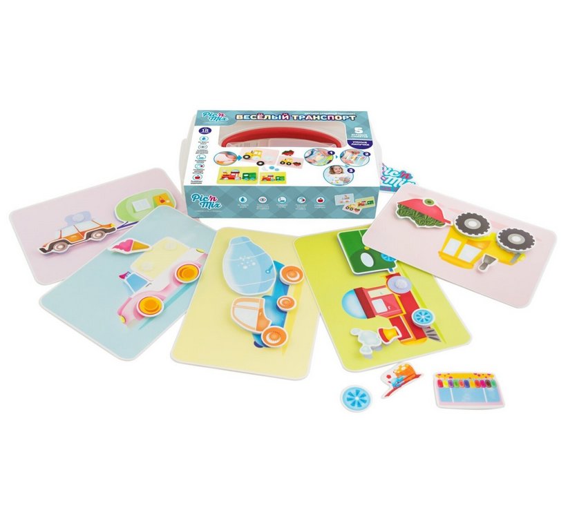 Игра обучающая  Транспорт с липучками "Веселый транспорт" 1,5+ Pic'nMix