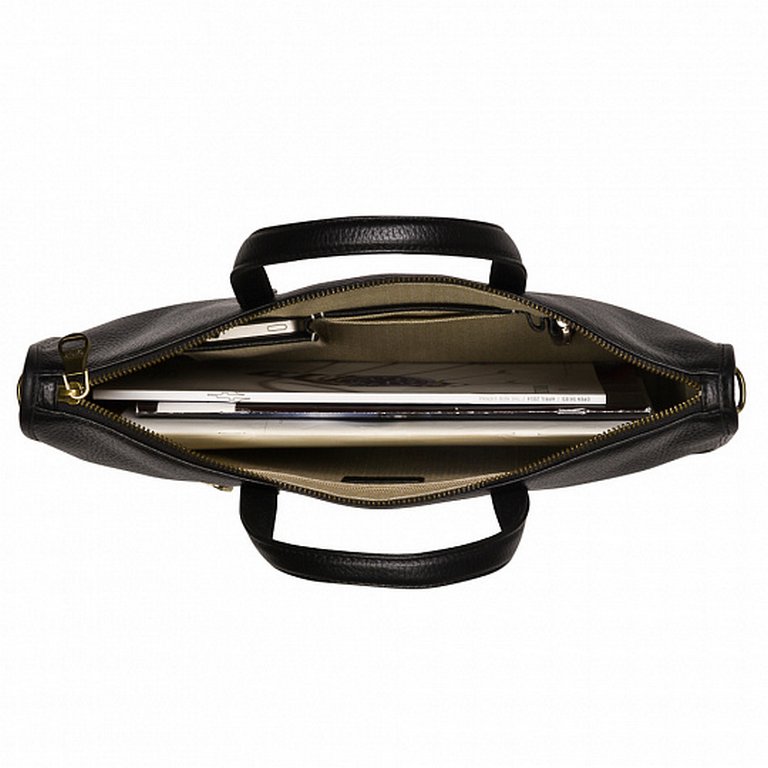 Сумка для документов Dr.Koffer, нат. кожа, черная