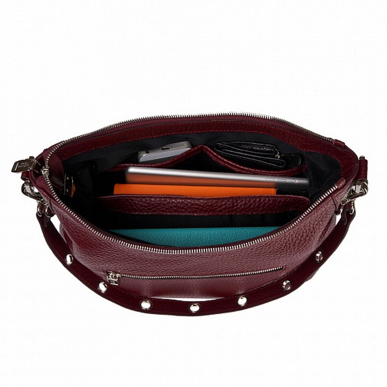 Сумка женская Dr.Koffer 30*20*10 см, нат. кожа, бордо