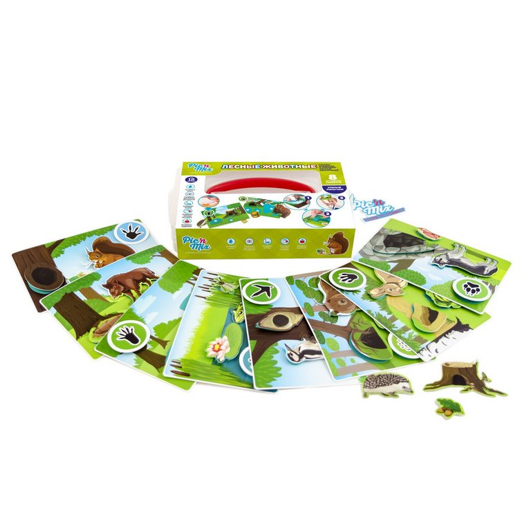 Игра обучающая  Природа с липучками "Лесные животные" 1,5+ Pic'nMix