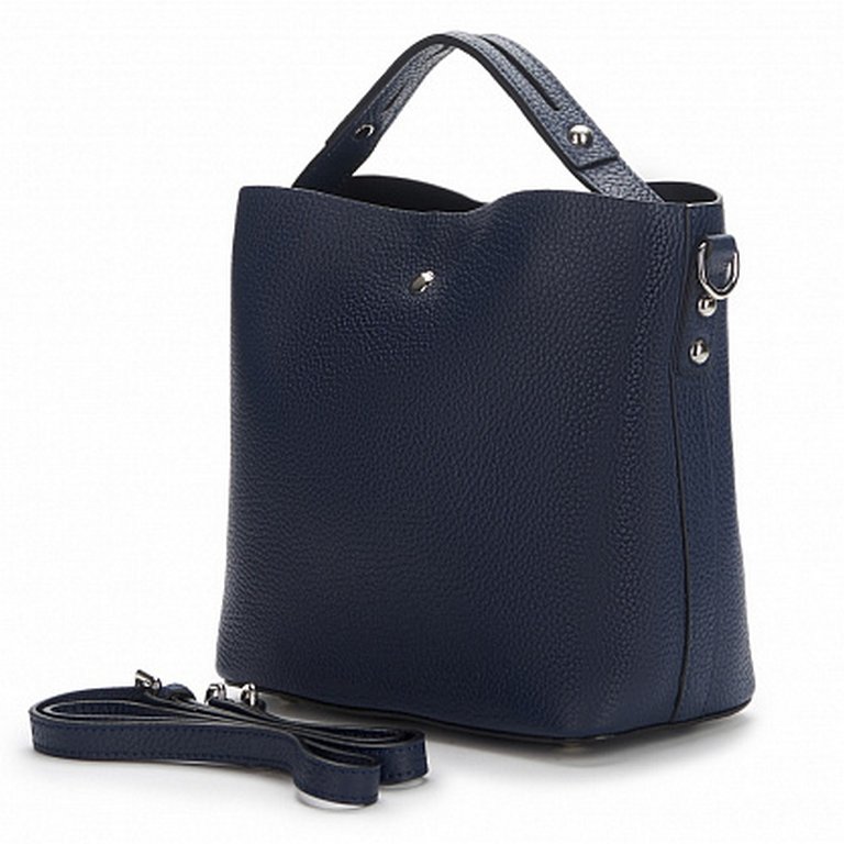 Сумка женская Jane's Story 21х20х11см, нат.кожа, синяя