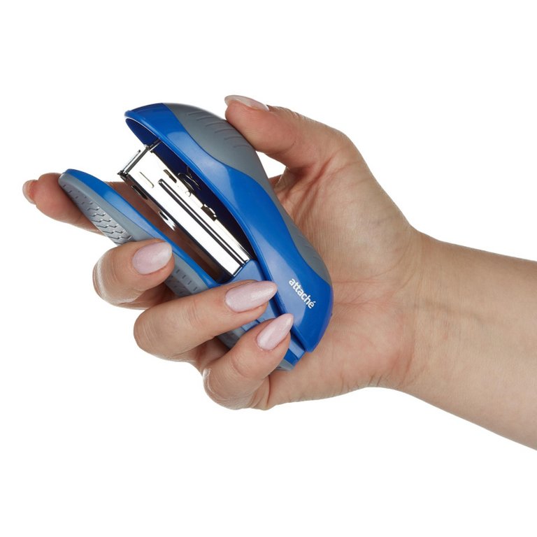 Степлер № 10 до 15л Attache leader синий/серый с антистеплером