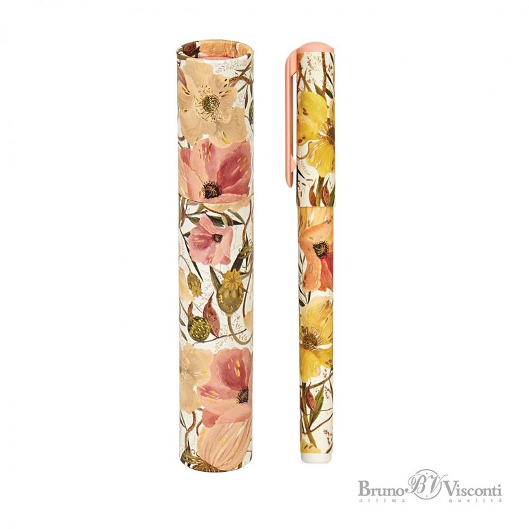 Ручка шариковая Bruno Visconti "Flora. Bright flowers" в футляре (картон), корпус ассорти