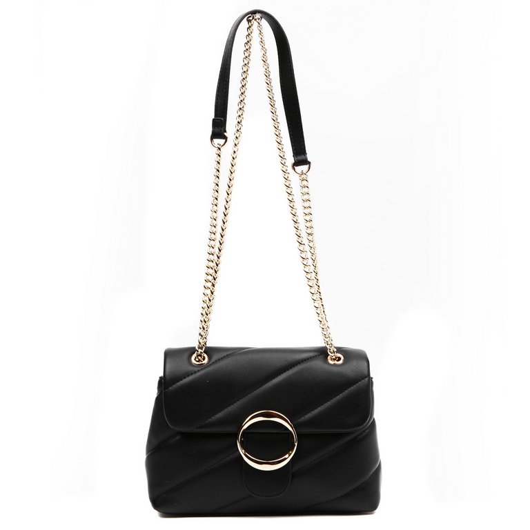 Сумка женская FABRETTI 23х16х10 см, нат. кожа, черный