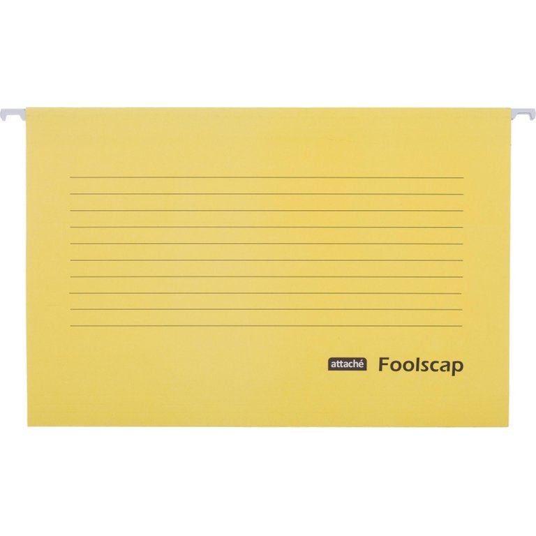 Папка подвесная Attache Foolscap 365x240 мм желтая (5шт/уп)