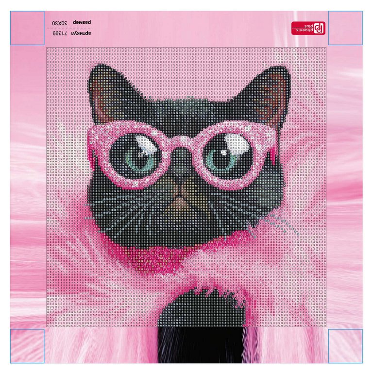 Алмазная мозаика 30*30см "Гламурная кошечка" Феникс+