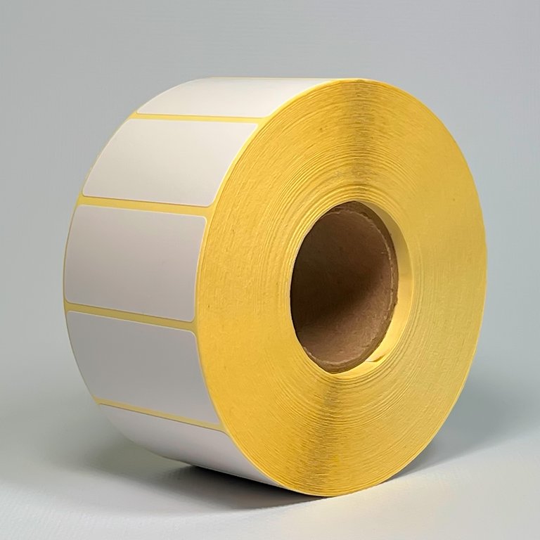 Этикетки 50*25 мм термотрансферные (5000 шт.) ПОЛУГЛЯНЕЦ (вт.76мм)