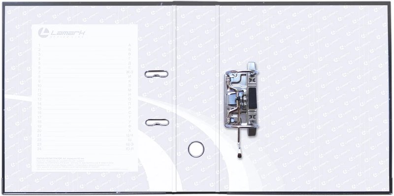 Папка-регистратор А4 75мм Lamark, метал. окантовка черный мрамор