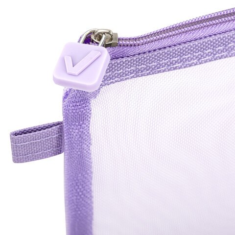 Пенал  для девочки 22*10 см сетка, BRAUBERG фиолетовый