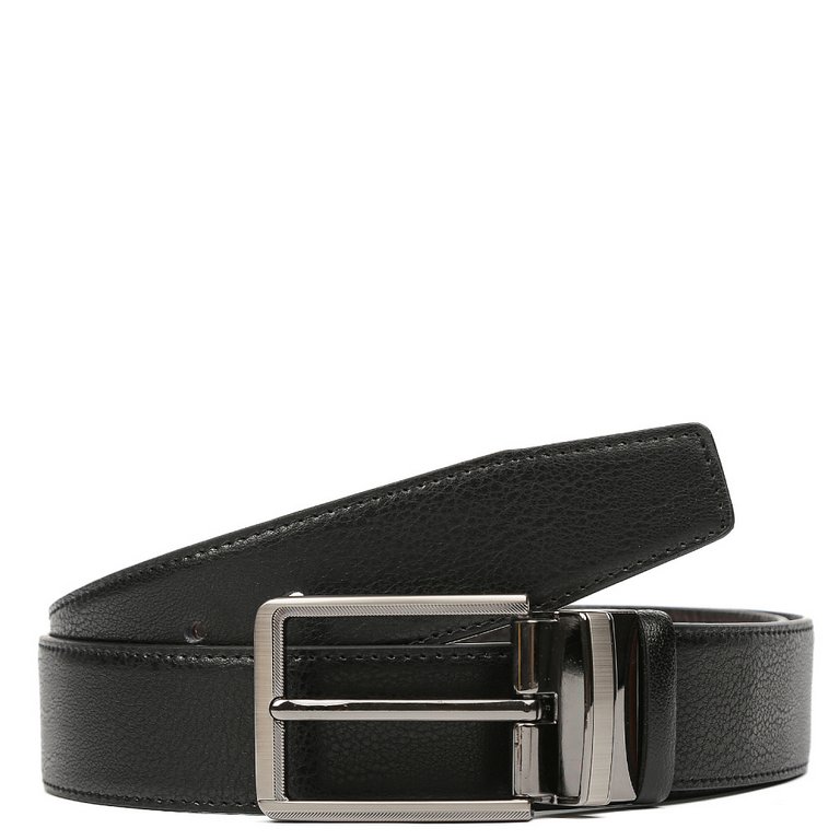 Ремень FABRETTI мужской, натуральная кожа, размер 130, коричневый/чёрный