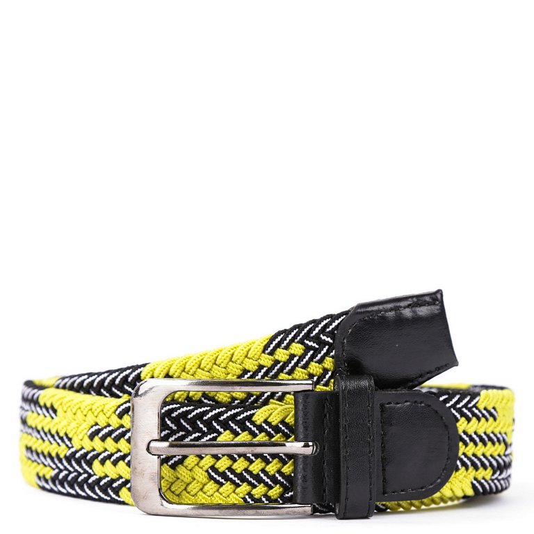 Ремень FABRETTI универсальный, полиэстер размер 125, желтый/чёрный