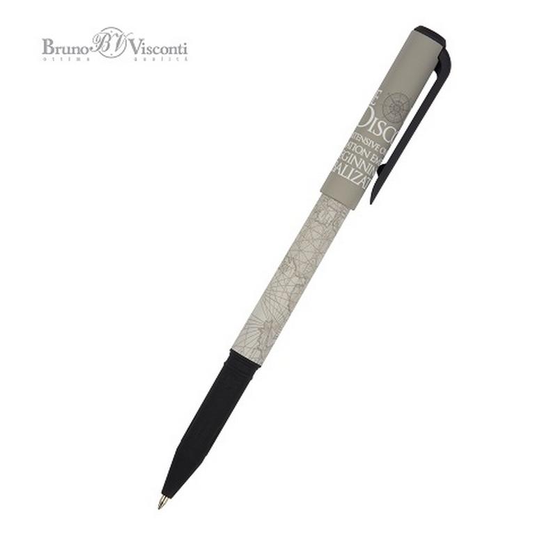 Ручка шариковая с рис. масляная Bruno Visconti "PrimeWrite. Карта мира"  0.7 мм синяя