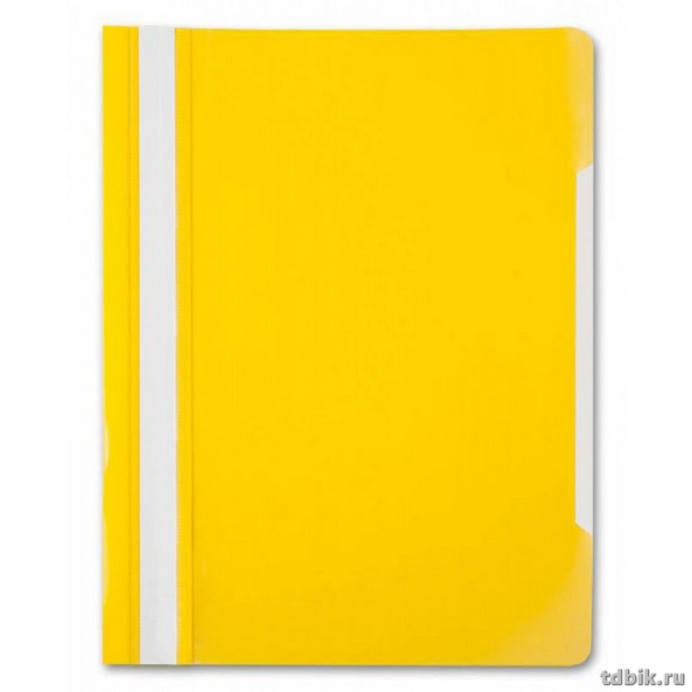 Папка-скоросшиватель А4 пластик, (0,12/0,16 мм) желтая Бюрократ
