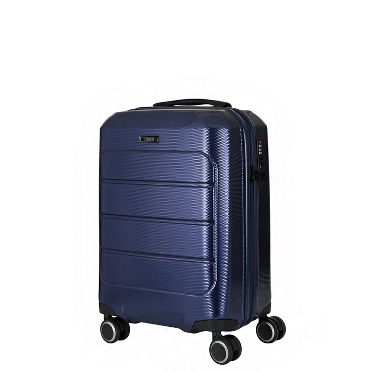 Чемодан 4-х колесный FABRETTI 100% поликарбонат, 54*37*24 см, синий