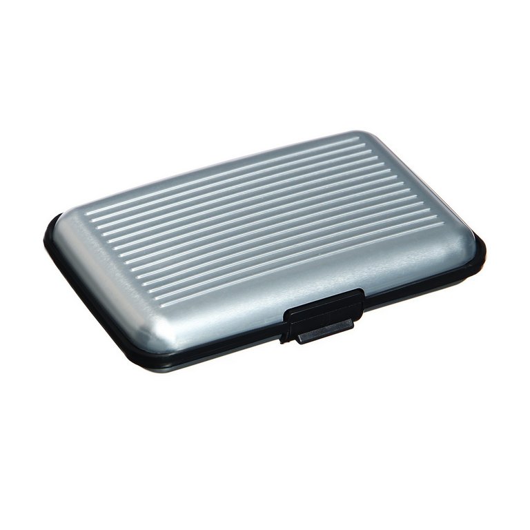 Визитница металл/ пластик 11*7,5*2см серебристый