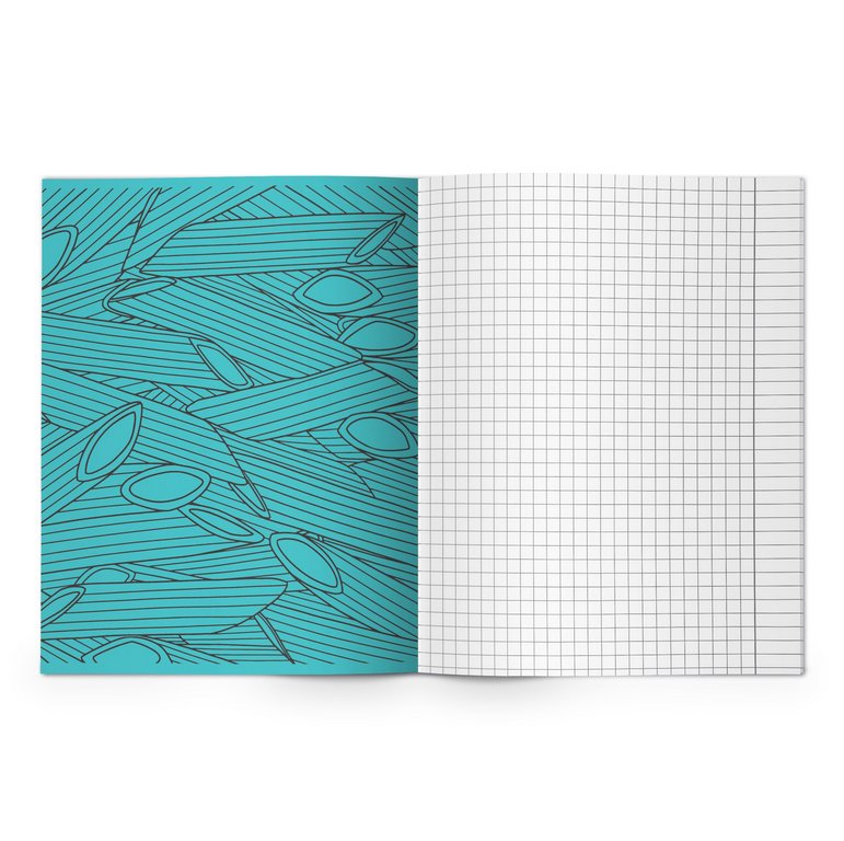 Тетрадь 48 лист кл. А5 на скрепке LOREX "PASTA POINT" мел. карт. запечатка форзаца, soft touch, лак