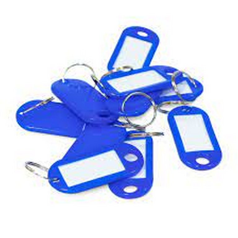 Брелок для ключей длина 50 мм, инфо-окно 35*15 мм, цвет синий