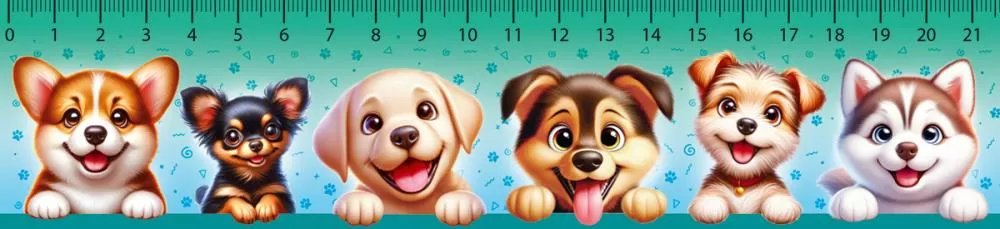 Закладка-линейка "Забавные щенята"