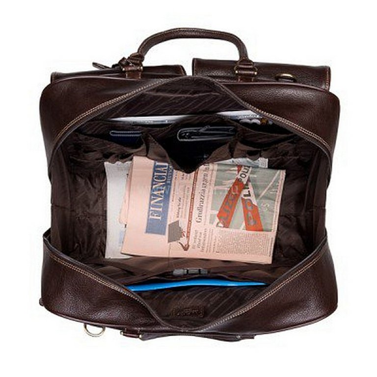 Сумка дорожная Dr.Koffer 35*45*25 см, коричневая кожа