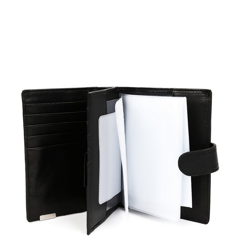 Портмоне FABRETTI мужское, нат.кожа, 12*14*3см, черный