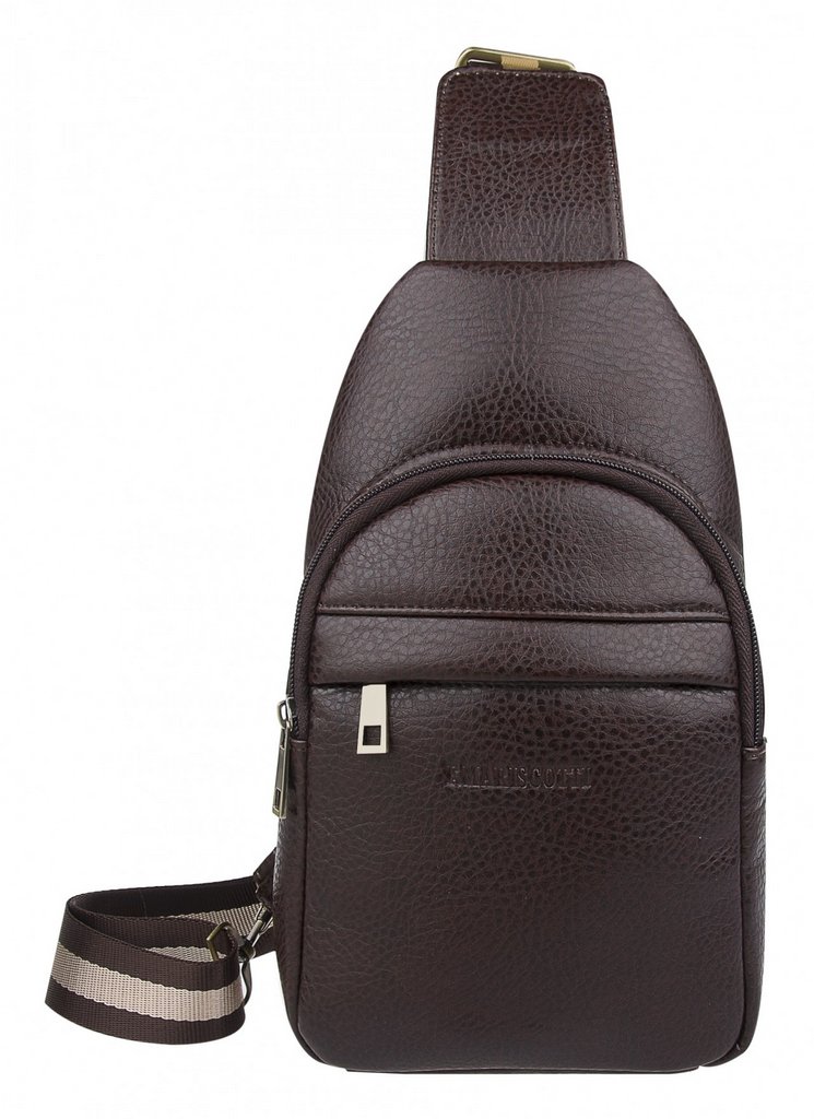 Сумка мужская Franchesco Mariscotti 15*29*6см иск. кожа, коричневый