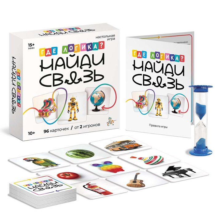 Игра настольная  10+ с карточками "Где логика? Найди связь" (2+ игроков, 15+ мин) Десятое королевств