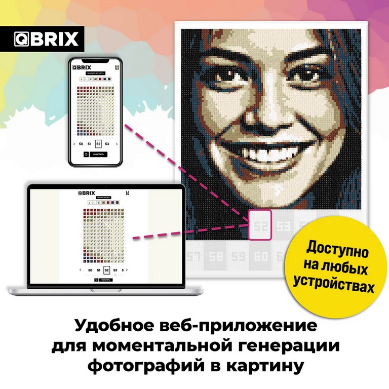 Роспись по номерам из любой фотографии (холст) 30*40см QBRIX VINTAGE (7 цв. в палитре сепия)