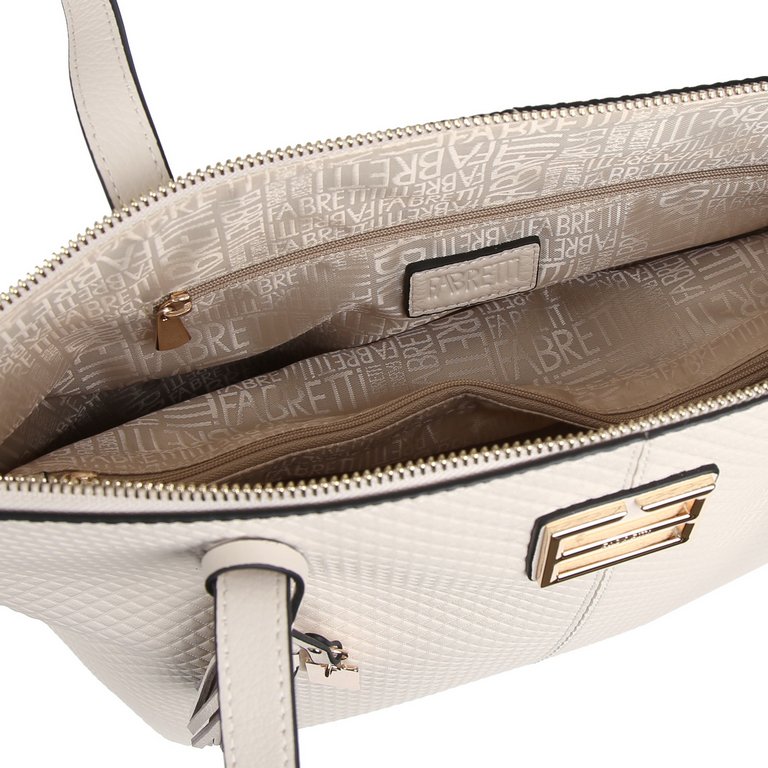 Сумка женская FABRETTI 42х29х13 см, нат. кожа, бежевый