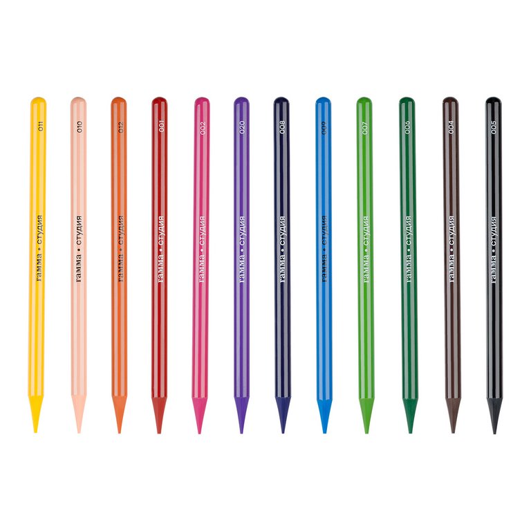 Набор карандашей  12 цв.  в металл. пенале, цельнографитные Гамма