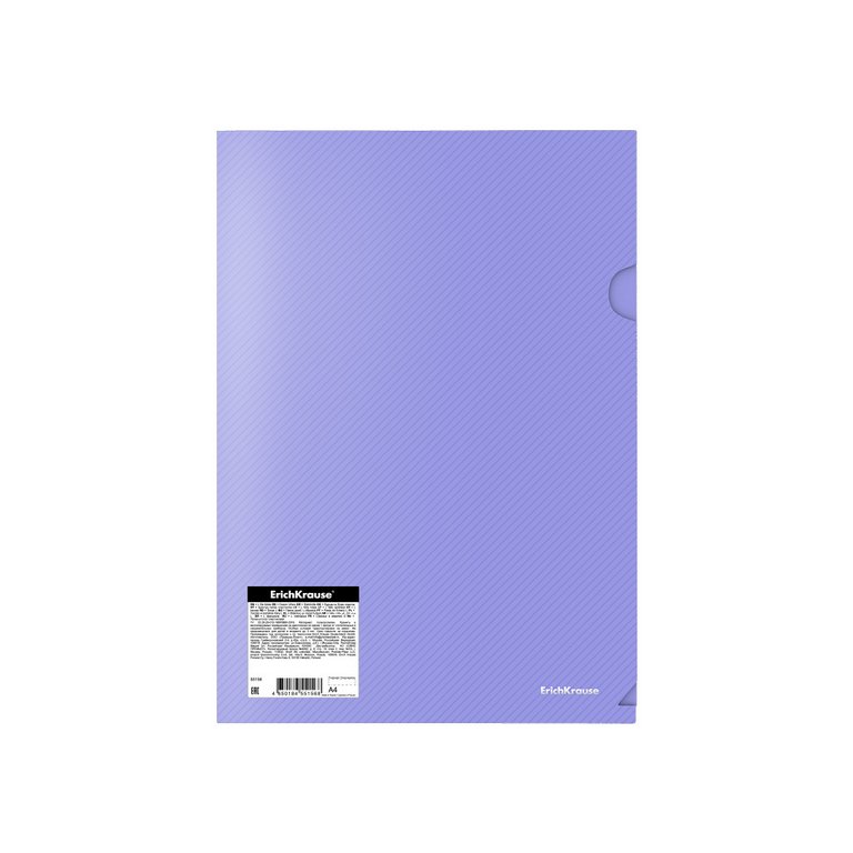 Папка-уголок A4 пластик 0,18 мм Erich Krause Diagonal Paste, ассорти